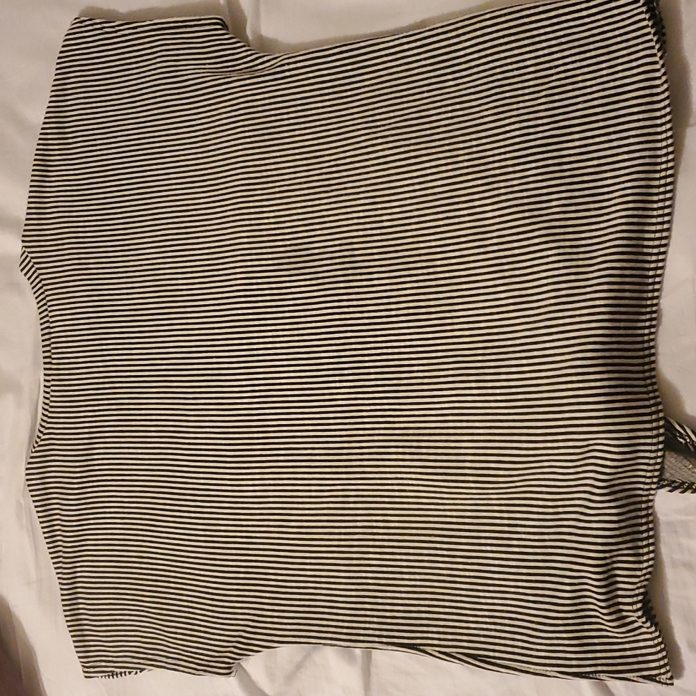 Cap sleeve stripped cotton blouse - Picture 2 of 6
